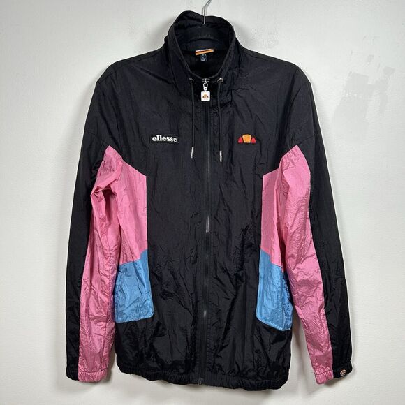 Ellesse Vinales Windbreaker Track Jacket Black Retro Style Men's Size Small - Picture 1 of 9